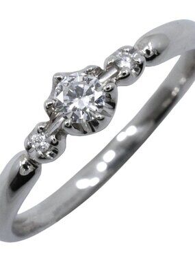 Ring Pt900Platinum/diamond #5.8(US Size) 2.6g Women